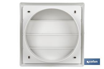 Grille de ventilation avec 4 lames mobiles | ABS blanc | Plusieurs dimensions - Cofan