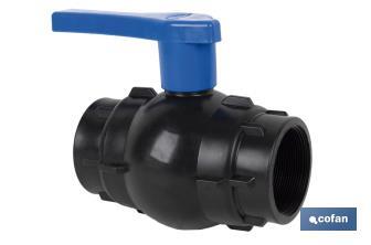 PP ball valve with F-F thread PN16 | Available in different sizes - Cofan