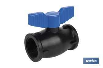 PP ball valve with F-F thread PN16 | Available in different sizes - Cofan