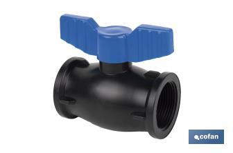 PP ball valve with F-F thread PN16 | Available in different sizes - Cofan