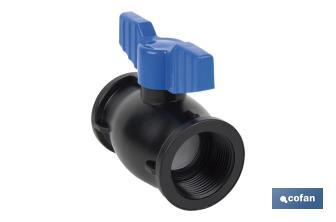 PP ball valve with F-F thread PN16 | Available in different sizes - Cofan