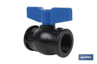 PP ball valve with F-F thread PN16 | Available in different sizes - Cofan
