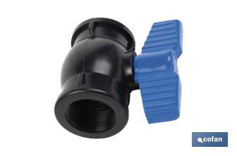 PP ball valve with F-F thread PN16 | Available in different sizes - Cofan
