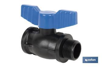 PP ball valve with M-F thread PN16 | Available in different sizes - Cofan