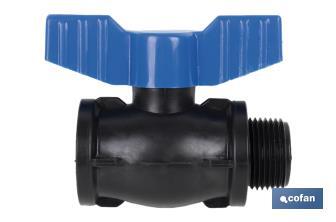 PP ball valve with M-F thread PN16 | Available in different sizes - Cofan