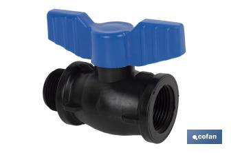 PP ball valve with M-F thread PN16 | Available in different sizes - Cofan