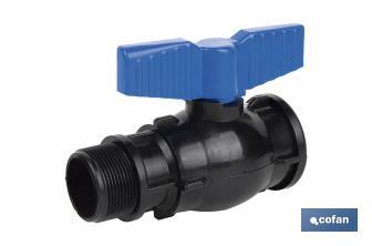 PP ball valve with M-F thread PN16 | Available in different sizes - Cofan