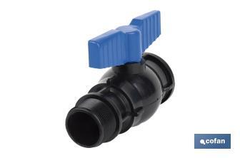 PP ball valve with M-F thread PN16 | Available in different sizes - Cofan