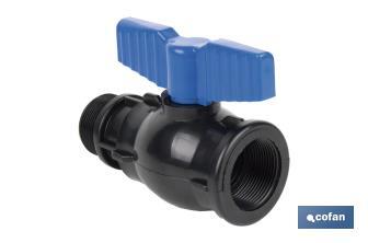 PP ball valve with M-F thread PN16 | Available in different sizes - Cofan