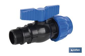 PP ball valve coupling | Male thread PN16 | Available in different threads - Cofan
