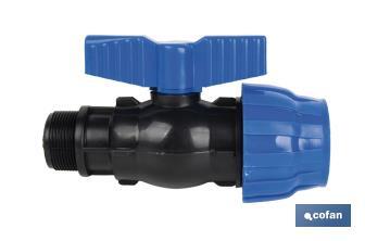 PP ball valve coupling | Male thread PN16 | Available in different threads - Cofan