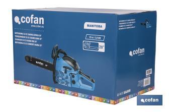 Motosierra de gasolina | Motor 2 tiempos | Espada de 20" | Potencia: 2,6 CV | Fácil arranque | Sistema antivibración - Cofan