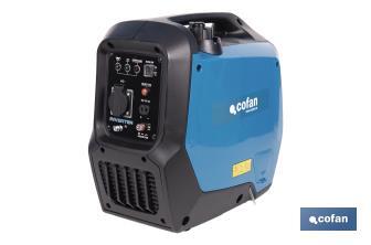 Generador inverter de gasolina de 79,7 cc | Motor de 4 tiempos OHV | Generador inverter portátil | Máxima potencia: 2 kVA - Cofan
