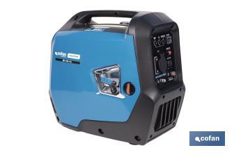 Generador inverter de gasolina de 79,7 cc | Motor de 4 tiempos OHV | Generador inverter portátil | Máxima potencia: 2 kVA - Cofan
