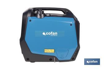 Generador inverter de gasolina de 79,7 cc | Motor de 4 tiempos OHV | Generador inverter portátil | Máxima potencia: 2 kVA - Cofan