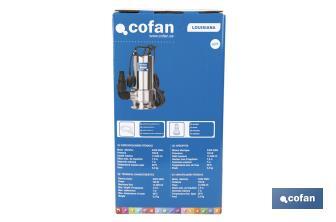 Electrobomba sumergible para aguas sucias | Potencia: 750 W | Caudal máximo: 13000l/h | 7 m de inmersión | Interruptor de flotador - Cofan