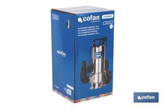 Electrobomba sumergible para aguas sucias | Potencia: 750 W | Caudal máximo: 13000l/h | 7 m de inmersión | Interruptor de flotador - Cofan