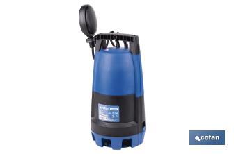 Electrobomba sumergible para aguas sucias y limpias | Potencia: 900 W | Caudal máximo: 18000 l/h | 7 m de inmersión | Interruptor de flotador - Cofan