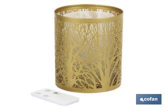 Cylindrical essential oil diffuser | Aromatherapy diffuser | Capacity: 100ml | Cylindrical shape with trees in gold - Cofan