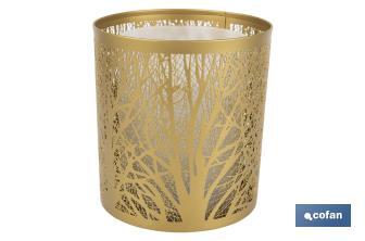 Cylindrical essential oil diffuser | Aromatherapy diffuser | Capacity: 100ml | Cylindrical shape with trees in gold - Cofan