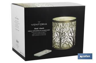 Cylindrical essential oil diffuser | Aromatherapy diffuser | Capacity: 100ml | Cylindrical shape with trees in gold - Cofan