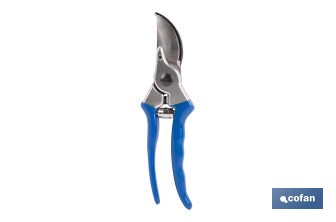 Tijeras de poda y recolección bypass | Cuchillas de acero SK5 | Mango ergonómico en PVC | Corte limpio y preciso | Uso profesional y doméstico - Cofan