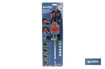 Gear drive sprinkler with 4 spray patterns | Adjustable spray angle | With optional rotation - Cofan