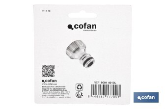 Adaptador de latón de rosca macho | Diferentes medidas | Apto para manguera | Ideal para jardinería - Cofan