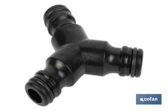 Three-way hose connector for garden hoses | Male thread for connections | Ideal for gardening and agriculture - Cofan