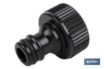 Adaptador de rosca | Hembra de polipropileno  | Para manguera de jardín | Diferentes Medidas - Cofan