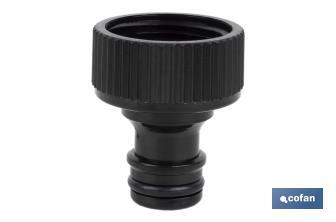 Adaptador de rosca | Hembra de polipropileno  | Para manguera de jardín | Diferentes Medidas - Cofan