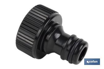 Adaptador femea de plástico | Para Mangueira de jardim | Femea de 1", 1/2" o 3/4" - Cofan