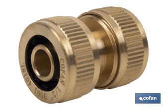 Hose repair connector for irrigation hoses | Available in different sizes | Brass - Cofan