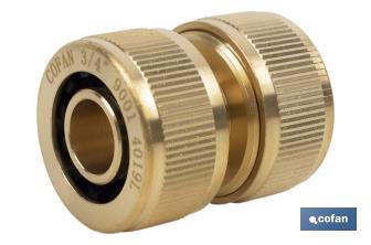 Hose repair connector for irrigation hoses | Available in different sizes | Brass - Cofan