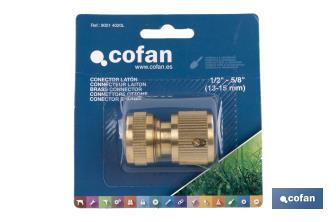 Conector para mangueras de riego | Diferentes Medidas | Fabricado en Latón - Cofan