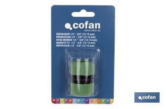 Hose repair connector for irrigation hoses | Available in two sizes | ABS - Cofan