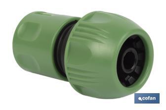 Water stop connector for garden hose | Quick connector | Available in two sizes | Female connector - Cofan