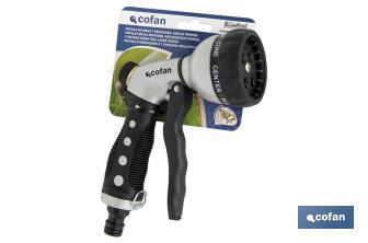 Metal garden hose spray gun | 7 Spray patterns | Suitable for watering plants and lawn - Cofan