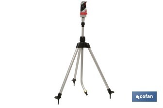Aspersor 4 posiciones | Con trípode telescópico | Adecuado para el riego de jardines y césped - Cofan