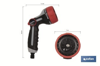 Spray gun with 7 spray patterns and thumb control design - Cofan