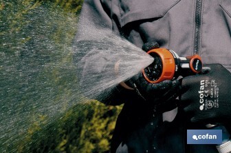 Spray gun with 7 spray patterns and thumb control design - Cofan