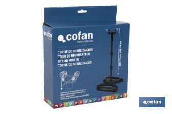 Torre de nebulización extensible para exteriores | Desde 12 hasta 48 cm | Boquillas de ángulo ajustable - Cofan
