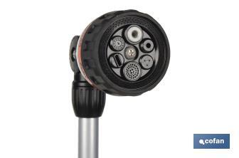 Lanza de riego multifunción de 76 cm de longitud y 6 posiciones riego | Control de caudal cómodo con el pulgar - Cofan