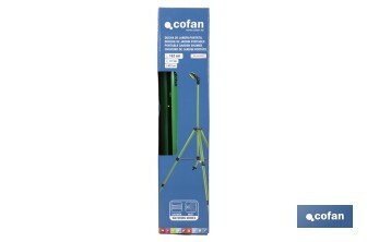 Ducha de jardín con trípode | Altura regulable | 2 funciones: ducha y nebulización | Conector universal incluido | Altura máxima: 162 cm - Cofan