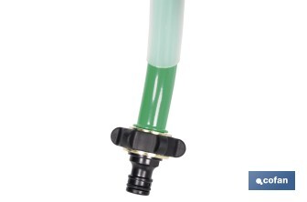 Ducha de jardín con trípode | Altura regulable | 2 funciones: ducha y nebulización | Conector universal incluido | Altura máxima: 162 cm - Cofan