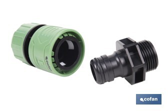 Garden hose repair connector | ABS fitting | UV resistance | Quick and easy connection | 1" repair fitting Ø25mm  - Cofan