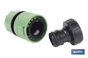 Garden hose repair connector | ABS fitting | UV resistance | Quick and easy connection | 1" repair fitting Ø25mm  - Cofan