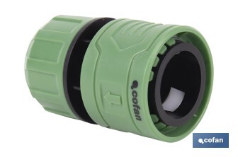 Conector de manguera | Material: ABS | Resistente y duradero | Fácil instalación | Adecuado para mangueras de Ø25 mm | Medidas: Ø5 x 8 cm - Cofan