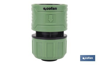 Conector de manguera | Material: ABS | Resistente y duradero | Fácil instalación | Adecuado para mangueras de Ø25 mm | Medidas: Ø5 x 8 cm - Cofan