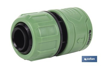 Conector de manguera | Material: ABS | Resistente y duradero | Fácil instalación | Adecuado para mangueras de Ø25 mm | Medidas: Ø5 x 8 cm - Cofan